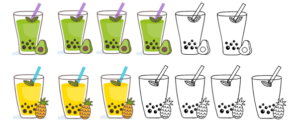 Số?          a) Có 1 cốc được tô màu và 1 cốc không tô màu: (ảnh 3)