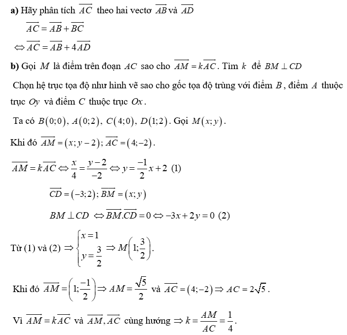 Cho h&igrave;nh thang vu&ocirc;ng ABCD c&oacute; đường cao AB = 2a, c&aacute;c cạnh đ&aacute;y AD = a v&agrave; BC = 4a (ảnh 1)