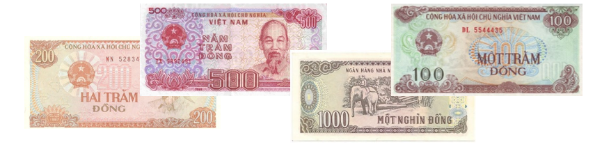 Sắp xếp các tờ tiền sau theo giá trị từ bé đến lớn: (ảnh 1)