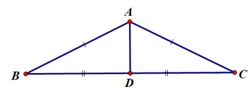 Cho hình dưới đây. Chứng minh rằng  a) tam giác ABD = tam giác ACD.  b) AD là đường trung trực của BC (ảnh 1)