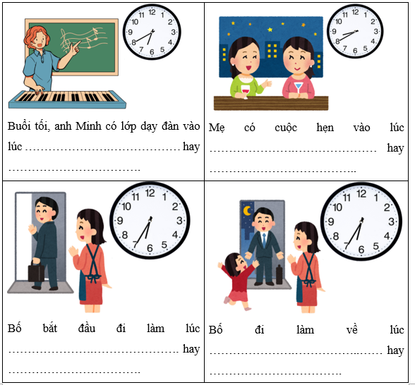 Điền thời gian thích hợp. (ảnh 1)