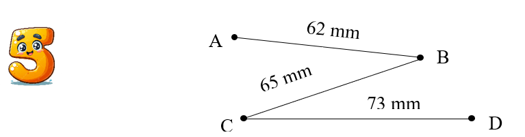 Độ dài đường gấp khúc ABCD là (ảnh 1)