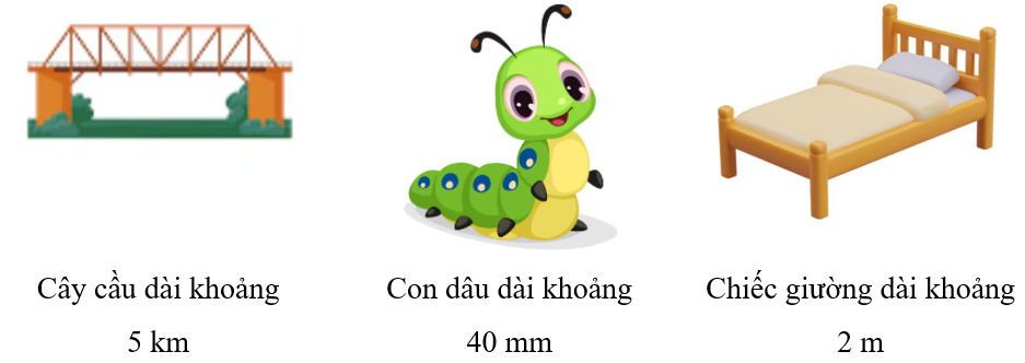 Viết đơn vị đo “km, m, cm, dm” hoặc “mm” thích hợp vào chỗ trống. (ảnh 2)