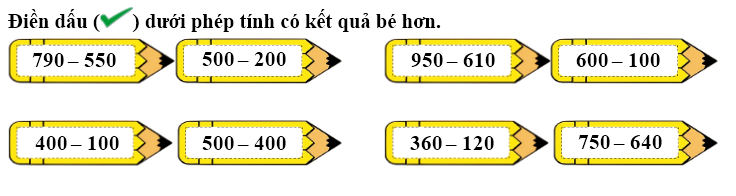 Phiếu bài tập hàng ngày Toán lớp 2 Chân trời sáng tạo Phép trừ không nhớ trong phạm vi 1 000 có đáp án (ảnh 1)