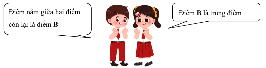 Hoàn thành chỗ chấm sau. Trên một đoạn thẳng có ba điểm A, B, C. Biết AB = 4 cm, BC = 4 cm, AC = 8 cm. (ảnh 2)