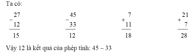 12 là kết quả của phép tính nào dưới đây? (ảnh 1)