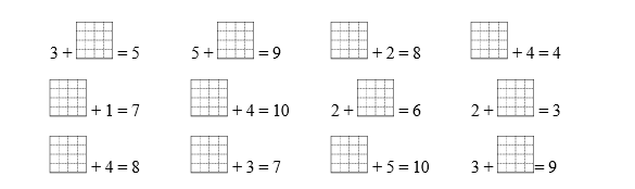 Điền số thích hợp vào ô trống:  3 + ... = 5 (ảnh 1)