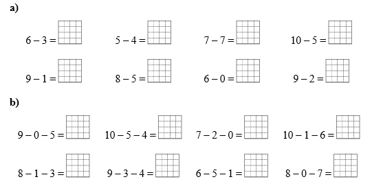 Điền số thích hợp vào ô trống: 6 – 3 =  (ảnh 1)