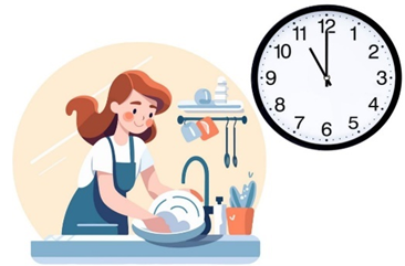 Mẹ rửa bát lúc: 	 (ảnh 1)
