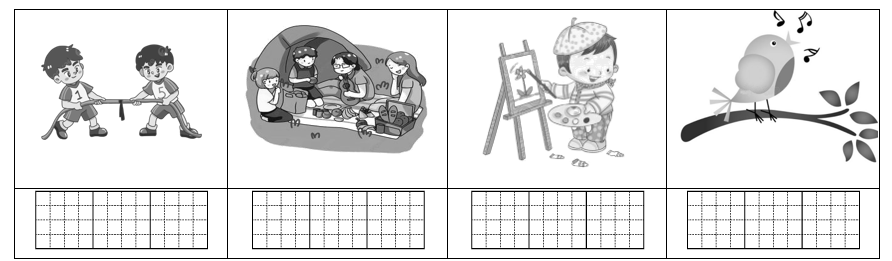 Tìm một động từ thích hợp với mỗi tranh sau: (ảnh 1)