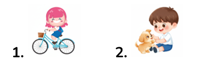 Listen and tick (v). ride a bike  (ảnh 2)