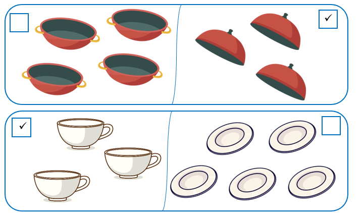 Nối rồi đánh dấu V vào nhóm có ít hơn: (ảnh 2)