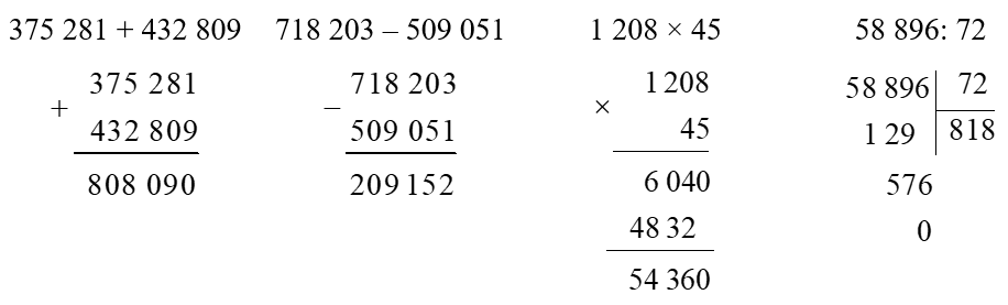 Đặt tính rồi tính:   375 281 + 432 809 (ảnh 1)