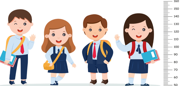 Dưới đây là kết quả kiểm tra cân nặng và chiều cao của 4 bạn Lâm, Hà, Thái  và Mai.  a) Điền chiều cao của các bạn vào bảng (ảnh 1)