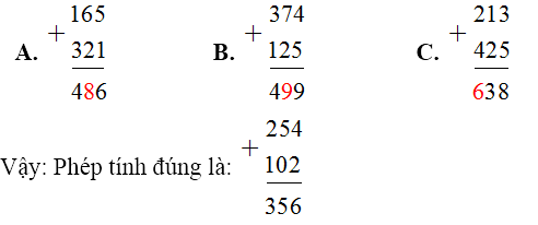 Phép tính đúng là: (ảnh 1)