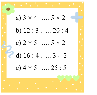 Điền dấu >, <, =  vào chỗ chấm. (ảnh 1)