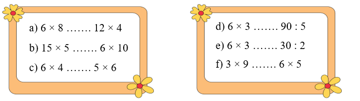 Điền dấu >, <, = vào chỗ chấm. (ảnh 1)