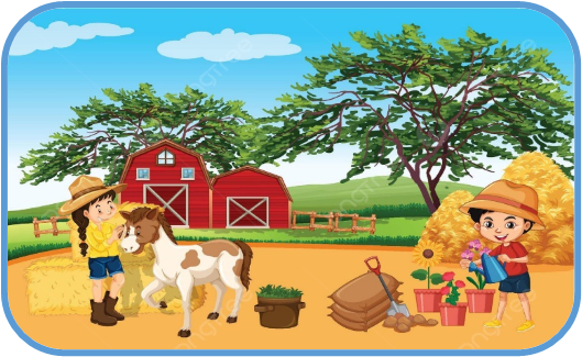 Em hãy tìm trong bức tranh những từ ngữ chỉ cây cối, con vật, đồ vật: (ảnh 1)