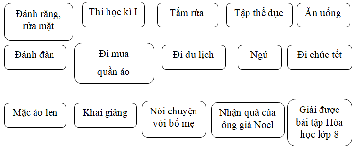 Hãy tô màu tương ứng vào những hoạt động của em trong kì nghỉ hè:  Tô màu vàng vào những hoạt động chắc chắn xảy ra.  Tô màu xanh vào hoạt động có thể xảy ra. (ảnh 1)