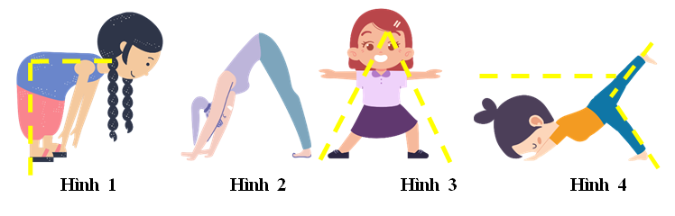 Quan sát động tác tập thể dục của các bạn học sinh, hãy cho biết dộng tác của họ tương ứng với tạo hình của góc nào? (ảnh 1)