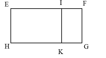 Cho hình chữ nhật EFGH. Biết EI  27 cm, IF  9 cm. Độ dài của đoạn thẳng HG. (ảnh 1)