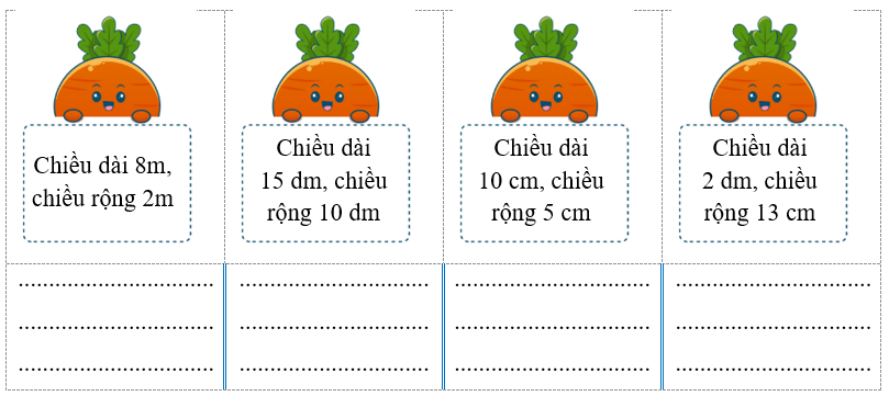 T&iacute;nh chu vi h&igrave;nh chữ nhật, c&oacute;: (ảnh 1)