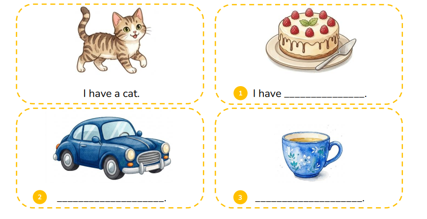 Look and write the sentences.  (ảnh 1)