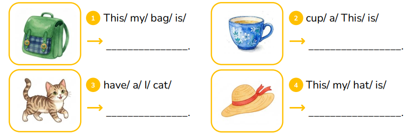 Reorder the words.  This/ my/ bag/ is/   _______________. (ảnh 1)