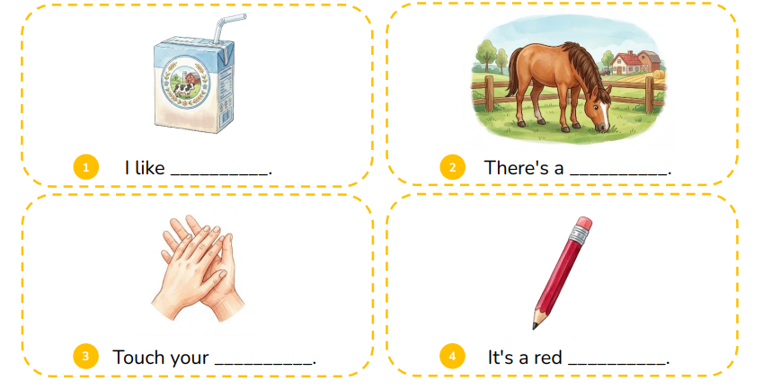 Look and complete the sentences. I like __________. (ảnh 1)