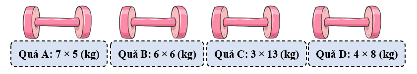 Sắp xếp các quả cân theo thứ tự từ nhẹ đến nặng. Em có 4 quả cân: (ảnh 1)