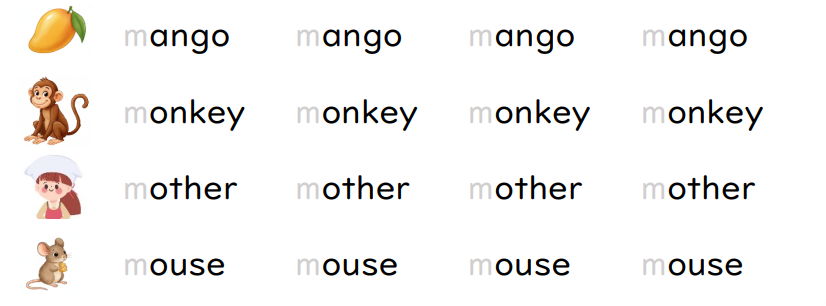 Trace the letters.  mango (ảnh 1)