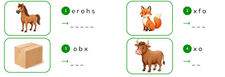 Reorder the letters.  e r o h s    _ _ _ _ _  (ảnh 1)