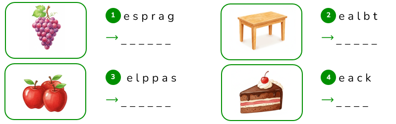 Reorder the letters.  e s p r a g    _ _ _ _ _ _ (ảnh 1)