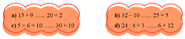 Điền dấu >, <, = ? (ảnh 1)
