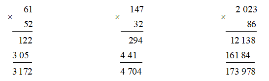 Đặt tính rồi tính.  61 × 52 (ảnh 4)