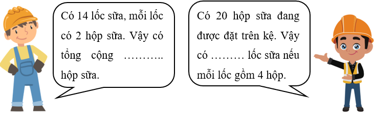Điền số thích hợp vào chỗ chấm. Một nhà kho đang kiểm kê số lượng hộp sữa: (ảnh 1)