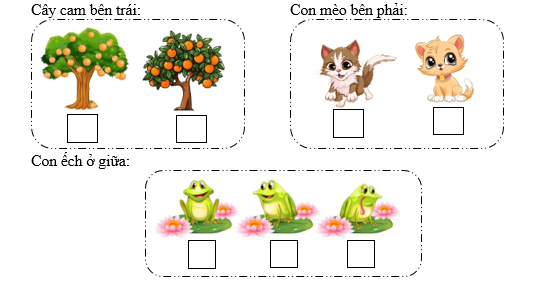 Điền dấu √ vào ô trống thích hợp:  Cây cam bên trái: (ảnh 1)