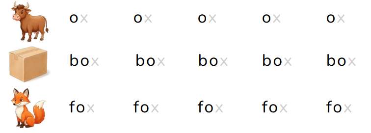 Trace the letters.   ox (ảnh 1)