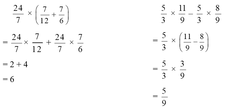 Tính bằng cách thuận tiện.  24/7  x 7/ 12 + 7/6 (ảnh 1)