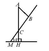 Một tháp viễn thông cao 42 m được dựng thẳng đứng trên một sườn dốc 34° so với phương ngang. Từ đỉnh tháp người ta neo một sợi cáp xuống một điểm trên sườn dốc cách chân tháp 33 m như hình dưới. Tính chiều dài của sợi dây cáp đó. (ảnh 1)