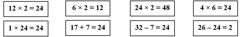 Em hãy tô màu những phép tính có tích là 24. (ảnh 1)