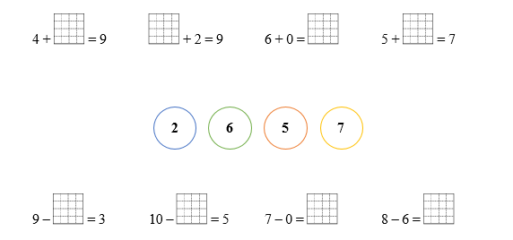 Nối: 4 + ...  = 9  (ảnh 1)