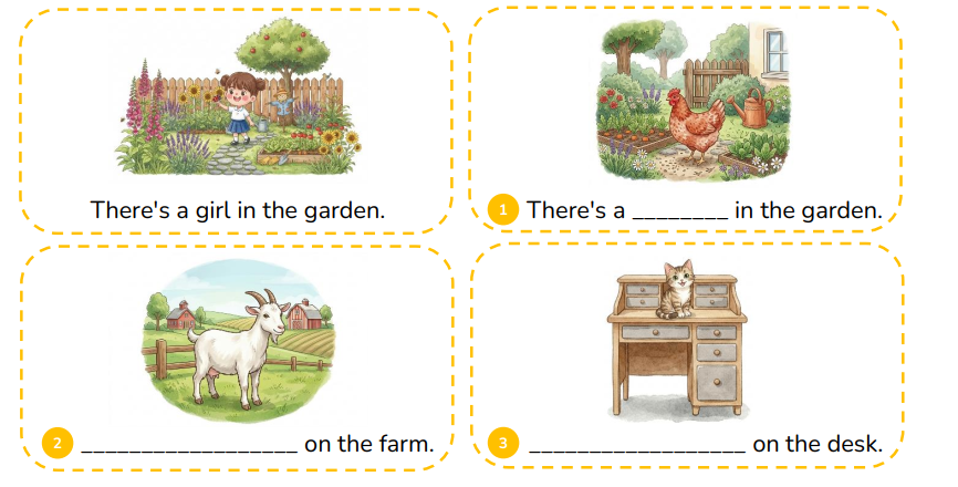 Look and write the sentences.  (ảnh 1)
