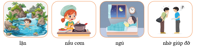 Em hãy tìm và viết từ ngữ có tiếng bắt đầu bằng “l” hoặc “n” để chỉ hoạt động của các bạn nhỏ trong tranh:  (ảnh 2)