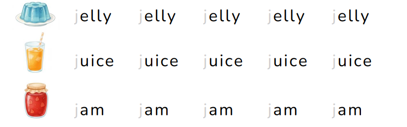 Trace the letters.  jelly (ảnh 1)