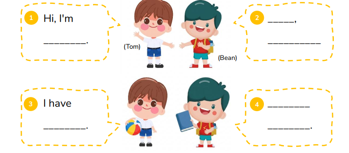 Look and write.  Hi, I'm ________.  (ảnh 1)