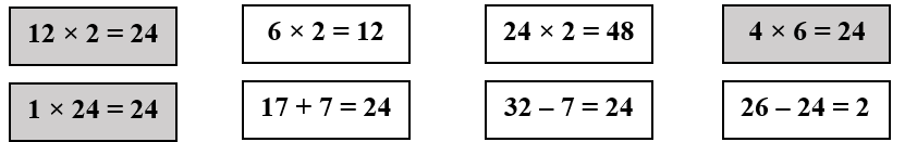 Em hãy tô màu những phép tính có tích là 24. (ảnh 2)