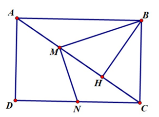 Trong mặt phẳng tọa độ Oxy, cho hình chữ nhật ABCD. Kẻ BH vuông góc AC (ảnh 1)