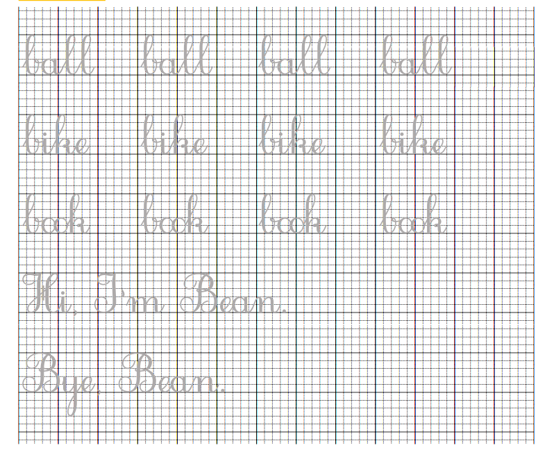 Let's write.   ball bike book   viết theo mẫu (ảnh 1)