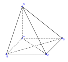 Chọn B     Ta c&oacute; \({S_{\Delta SAC}} = \frac{1}{2}.SA.AC = (ảnh 1)